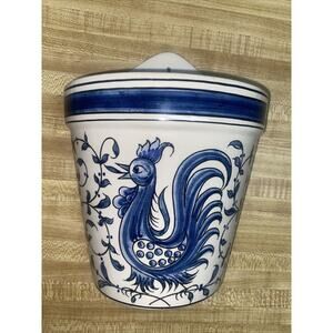 OUTEIRO AGUEDA PORTUGAL Chicken Wall Pocket, Number 552 Blue & White